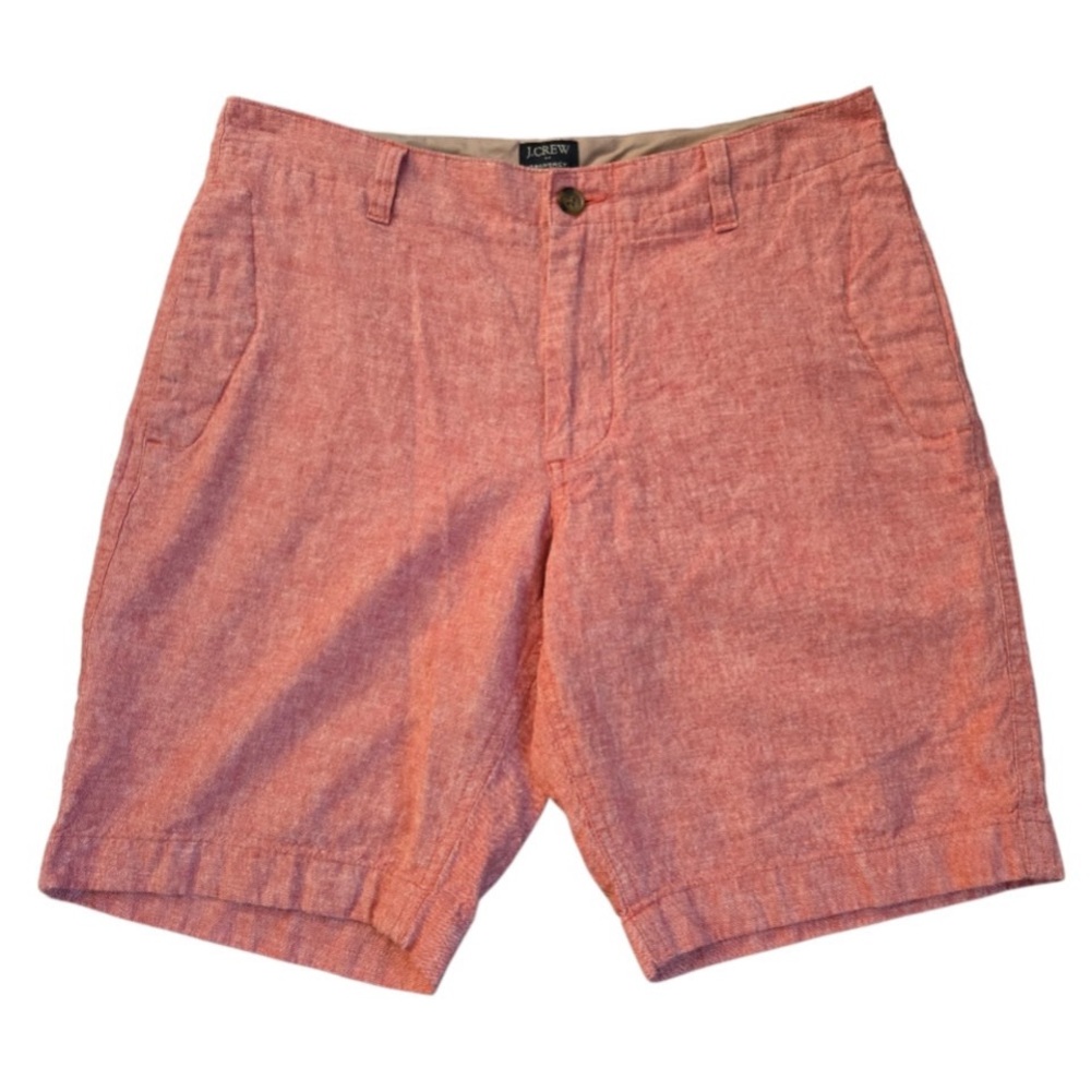 J.Crew Gramercy Linen Mens 33 Linen Blend Shorts Chino Flat Front Casual Coastal